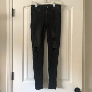 American Eagle Black Ripped Jeans